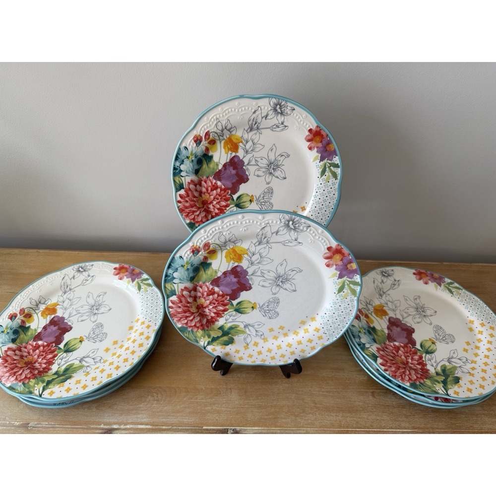 The Pioneer Woman Blooming Bouquet Set of 4 Floral Dinner Plates 10.75"